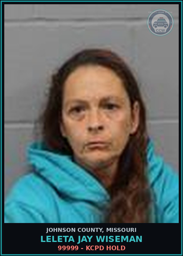 Booking mugshot of Leleta Jay Wiseman in Johnson County