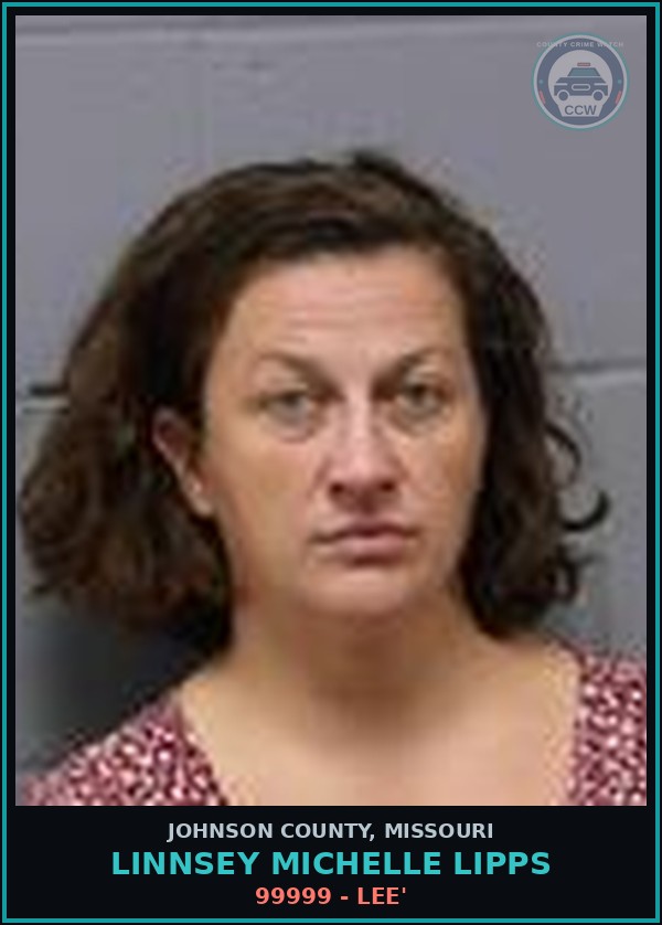 Booking mugshot of Linnsey Michelle Lipps in Johnson County