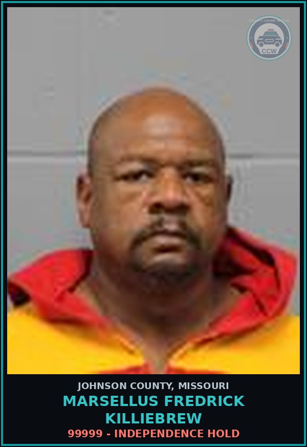 Booking mugshot of Marsellus Fredrick Killiebrew in Johnson County