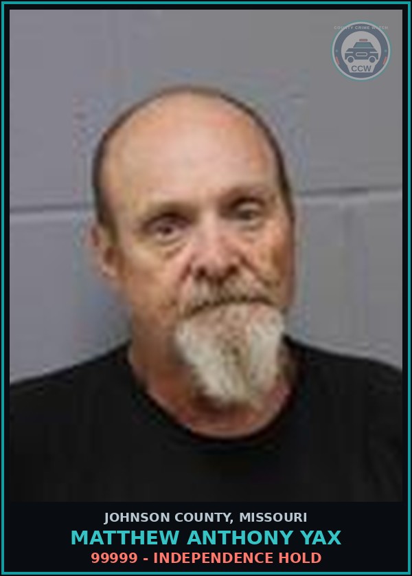 Booking mugshot of Matthew Anthony Yax in Johnson County