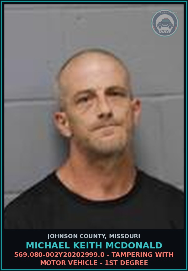 Booking mugshot of Michael Keith Mcdonald in Johnson County
