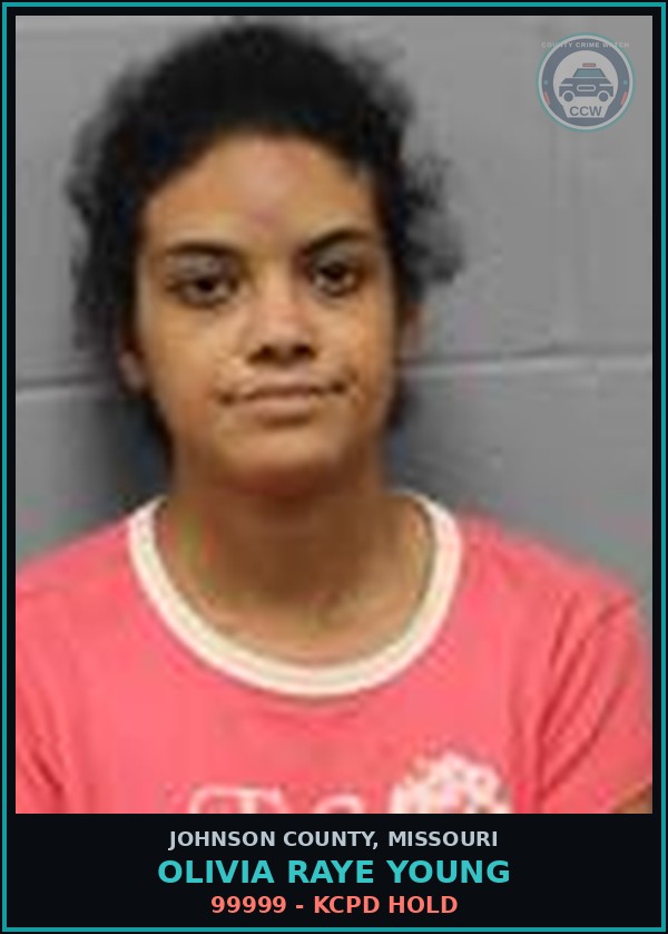 Booking mugshot of Olivia Raye Young in Johnson County