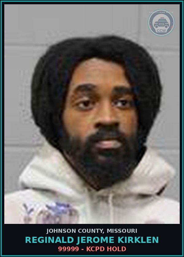 Booking mugshot of Reginald Jerome Kirklen in Johnson County