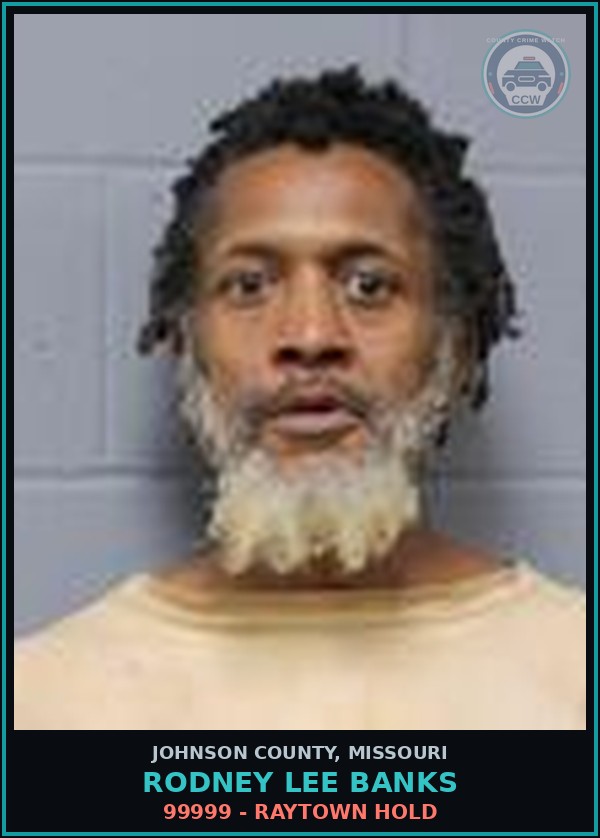 Booking mugshot of Rodney Lee Banks in Johnson County