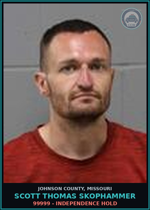 Booking mugshot of Scott Thomas Skophammer in Johnson County