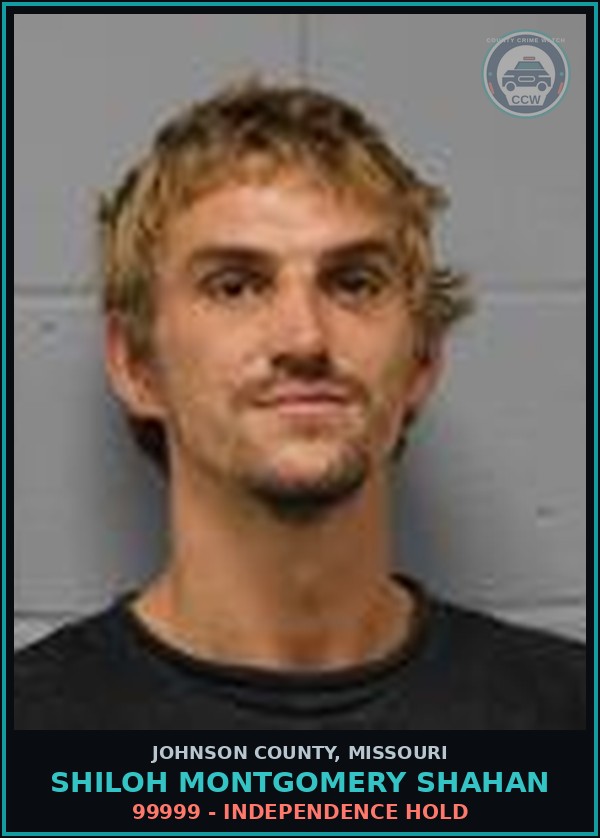 Booking mugshot of Shiloh Montgomery Shahan in Johnson County