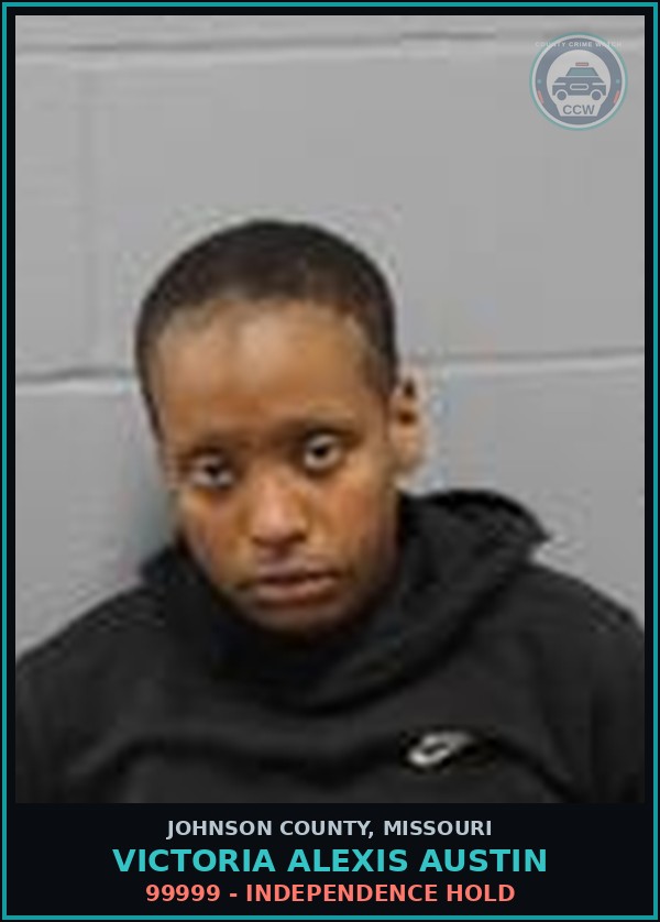 Booking mugshot of Victoria Alexis Austin in Johnson County
