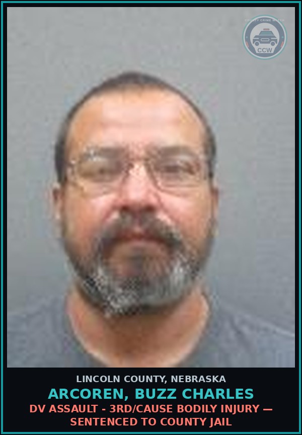 Booking mugshot of Arcoren, Buzz Charles in Lincoln County