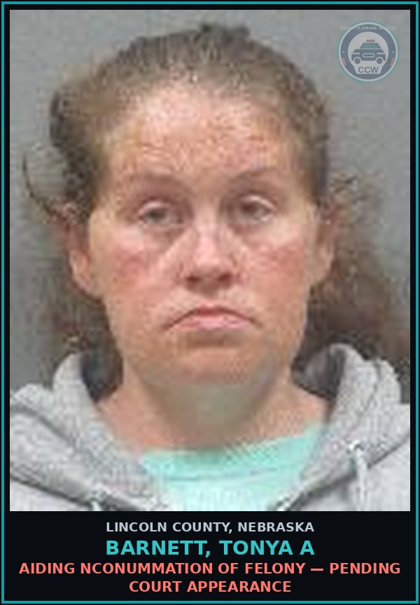 Booking mugshot of Barnett, Tonya A in Lincoln County