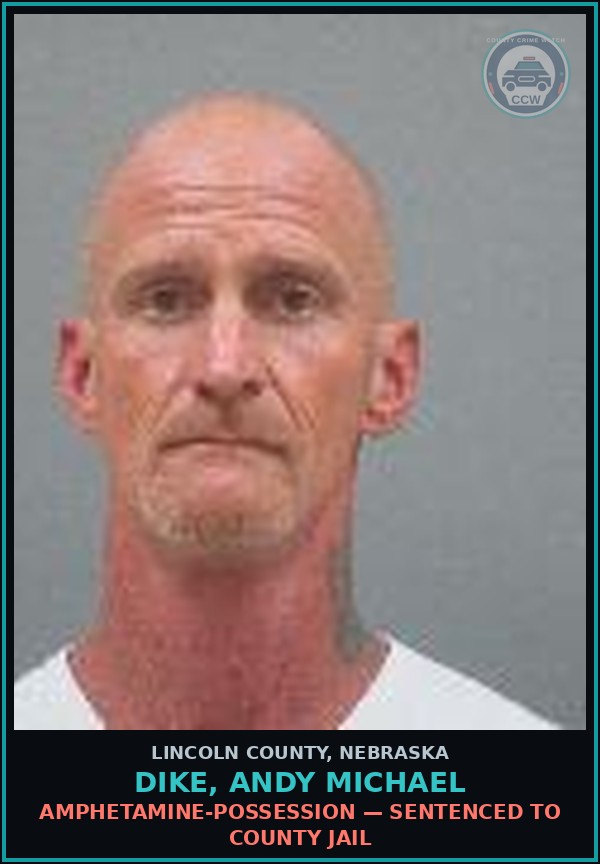 Booking mugshot of Dike, Andy Michael in Lincoln County