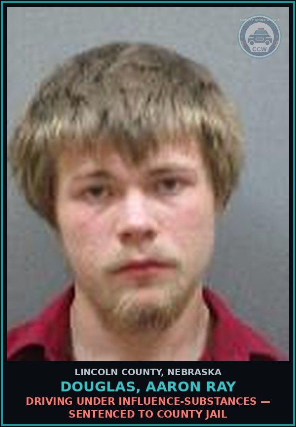Booking mugshot of Douglas, Aaron Ray in Lincoln County