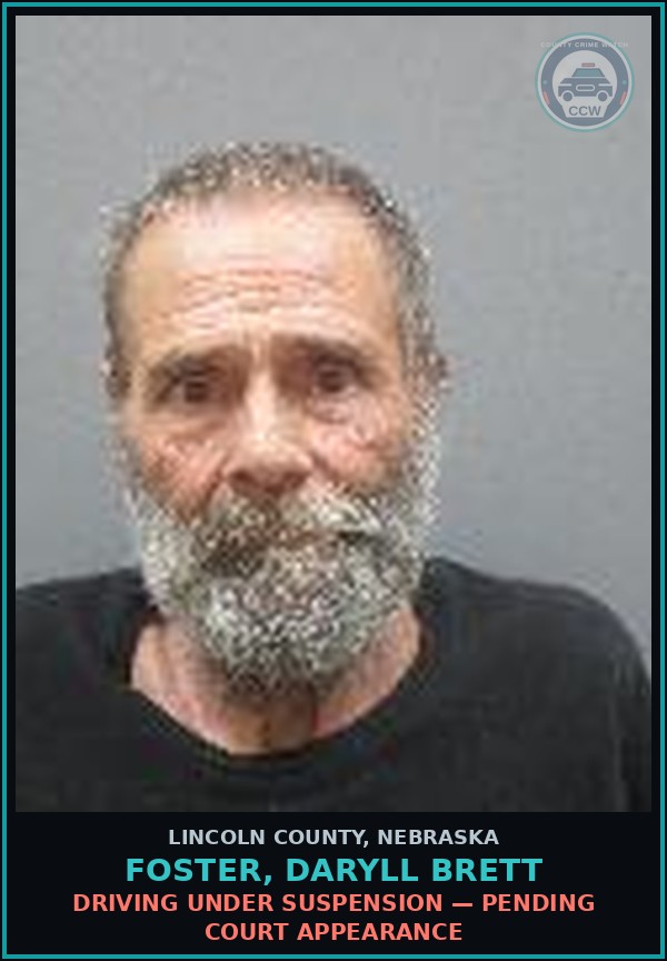 Booking mugshot of Foster, Daryll Brett in Lincoln County