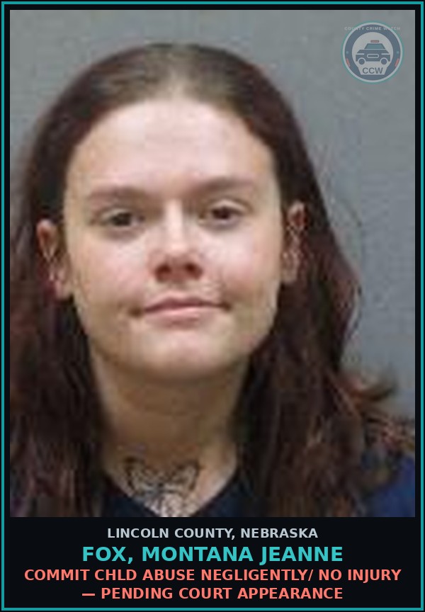 Booking mugshot of Fox, Montana Jeanne in Lincoln County