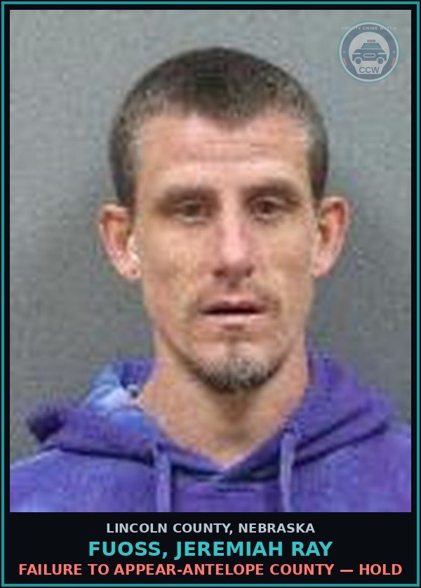 Booking mugshot of Fuoss, Jeremiah Ray in Lincoln County