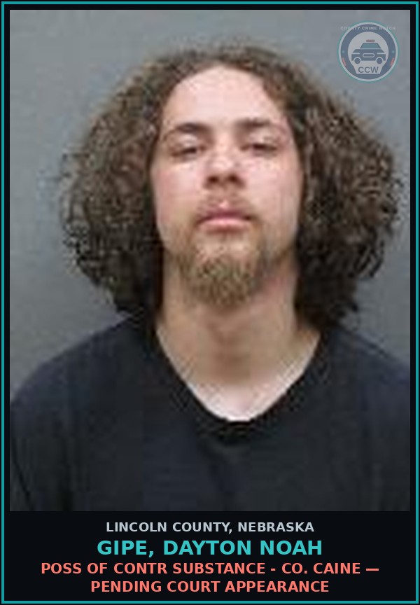 Booking mugshot of Gipe, Dayton Noah in Lincoln County