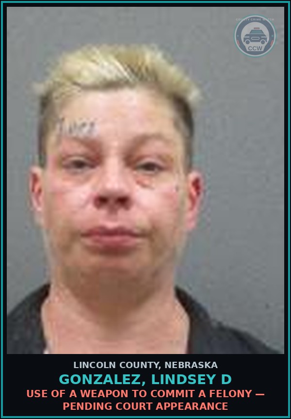 Booking mugshot of Gonzalez, Lindsey D in Lincoln County