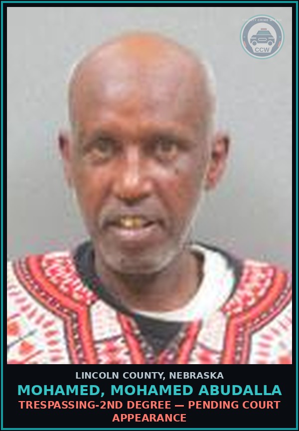 Booking mugshot of Mohamed, Mohamed Abudalla in Lincoln County