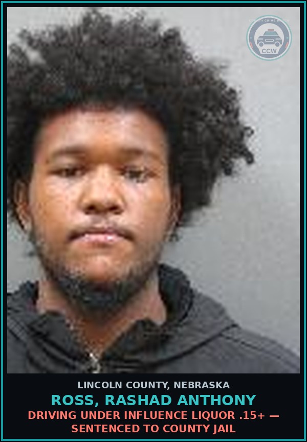 Booking mugshot of Ross, Rashad Anthony in Lincoln County
