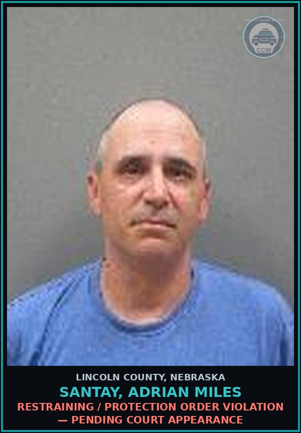 Booking mugshot of Santay, Adrian Miles in Lincoln County