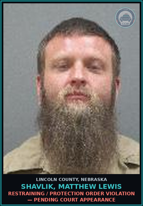 Booking mugshot of Shavlik, Matthew Lewis in Lincoln County