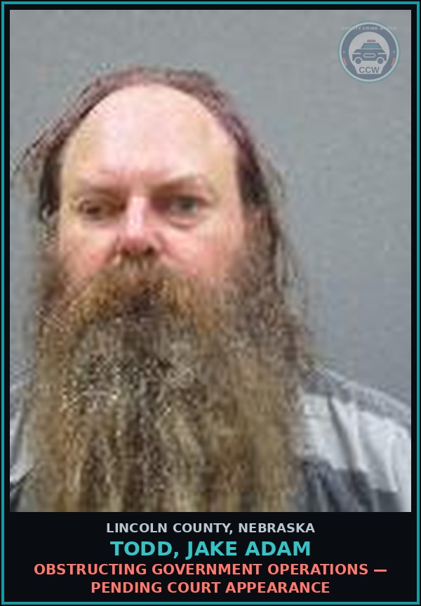 Booking mugshot of Todd, Jake Adam in Lincoln County