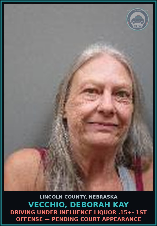 Booking mugshot of Vecchio, Deborah Kay in Lincoln County