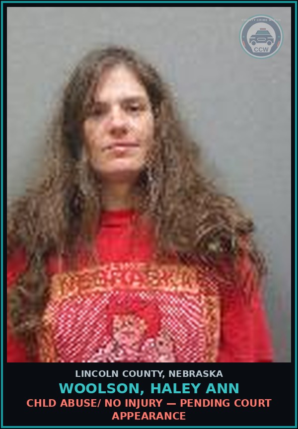 Booking mugshot of Woolson, Haley Ann in Lincoln County