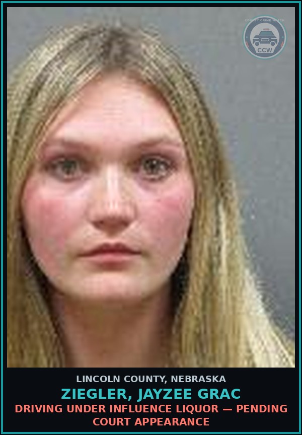 Booking mugshot of Ziegler, Jayzee Grac in Lincoln County