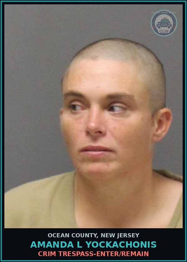 Booking mugshot of AMANDA L YOCKACHONIS in Ocean County
