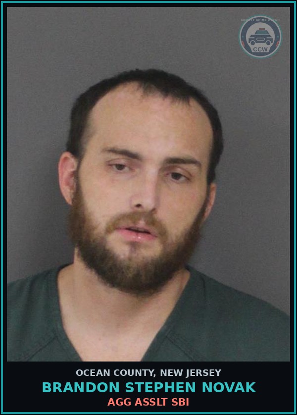 Booking mugshot of BRANDON STEPHEN NOVAK in Ocean County
