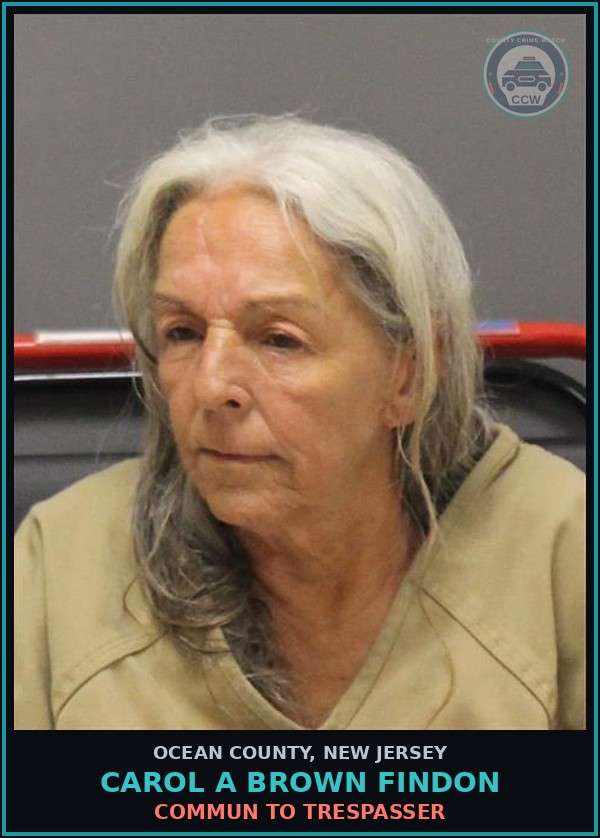 Booking mugshot of CAROL A BROWN FINDON in Ocean County