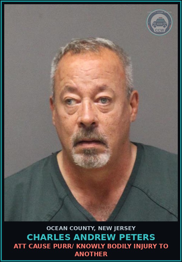 Booking mugshot of CHARLES ANDREW PETERS in Ocean County