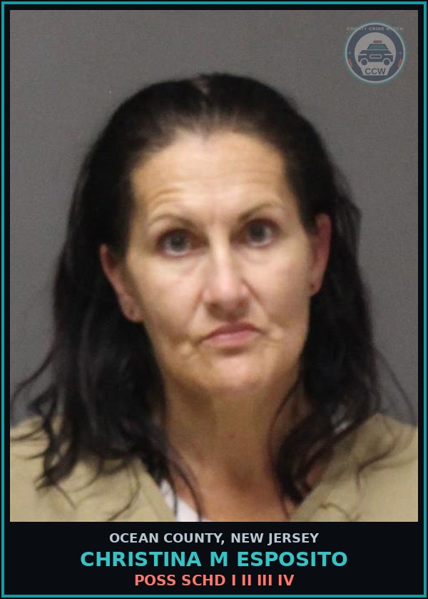 Booking mugshot of CHRISTINA M ESPOSITO in Ocean County
