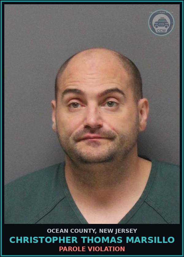 Booking mugshot of CHRISTOPHER THOMAS MARSILLO in Ocean County