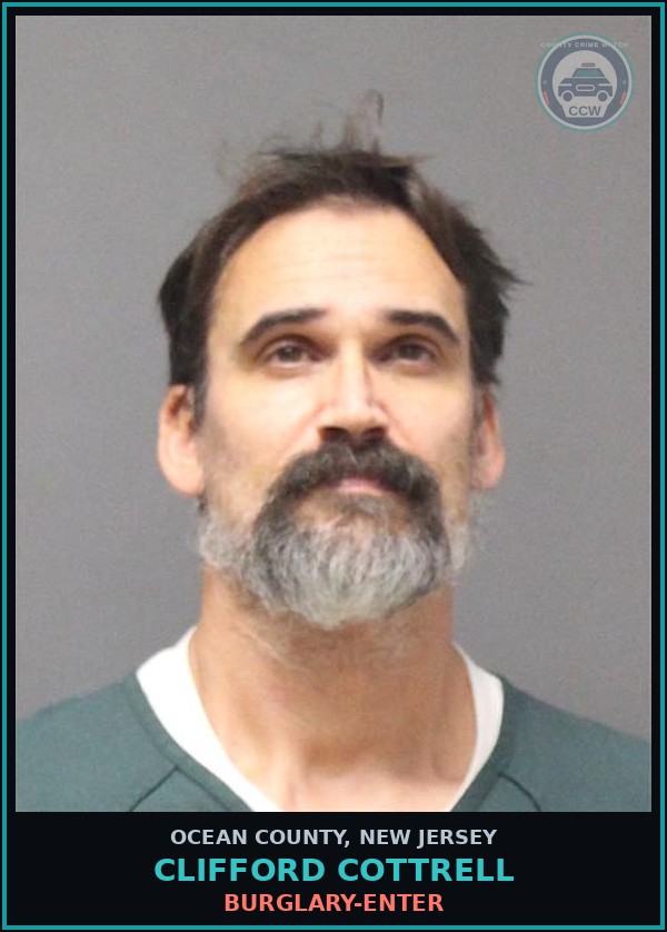 Booking mugshot of CLIFFORD COTTRELL in Ocean County