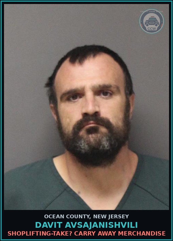 Booking mugshot of DAVIT AVSAJANISHVILI in Ocean County