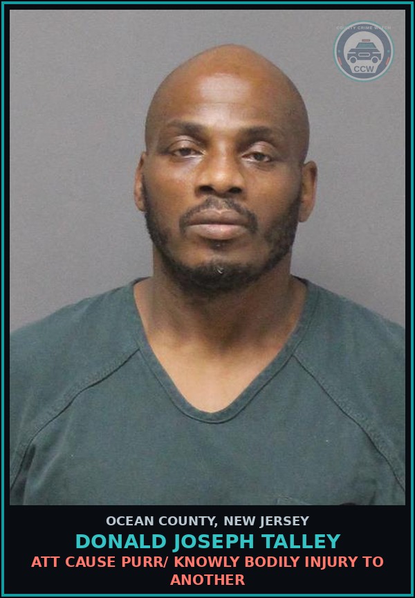 Booking mugshot of DONALD JOSEPH TALLEY in Ocean County