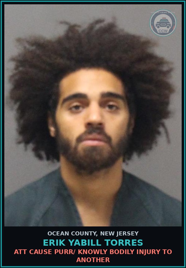 Booking mugshot of ERIK YABILL TORRES in Ocean County