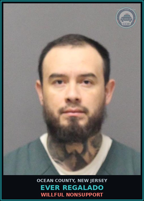 Booking mugshot of EVER REGALADO in Ocean County