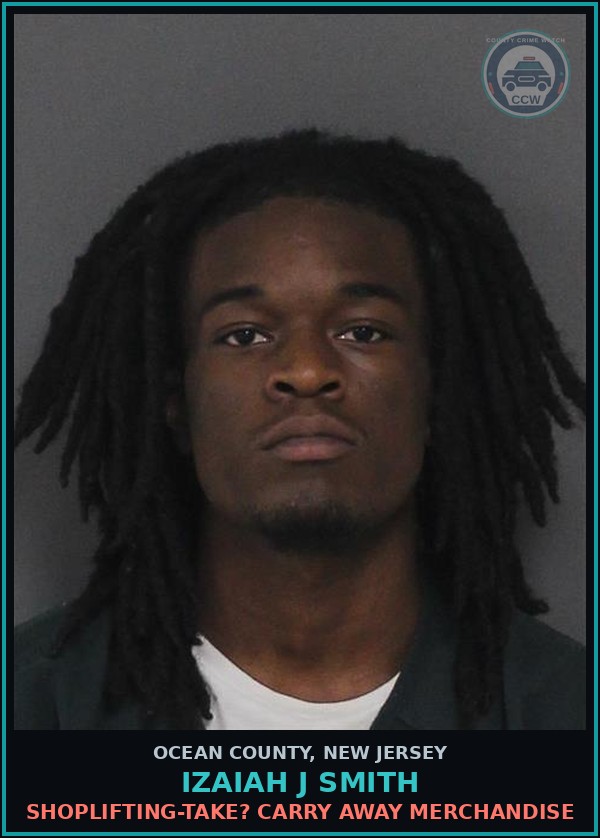 Booking mugshot of IZAIAH J SMITH in Ocean County