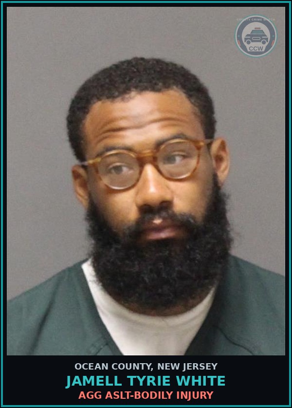 Booking mugshot of JAMELL TYRIE WHITE in Ocean County