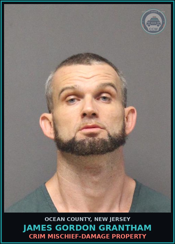 Booking mugshot of JAMES GORDON GRANTHAM in Ocean County