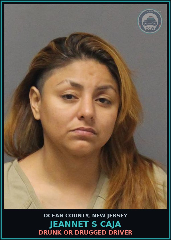 Booking mugshot of JEANNET S CAJA in Ocean County