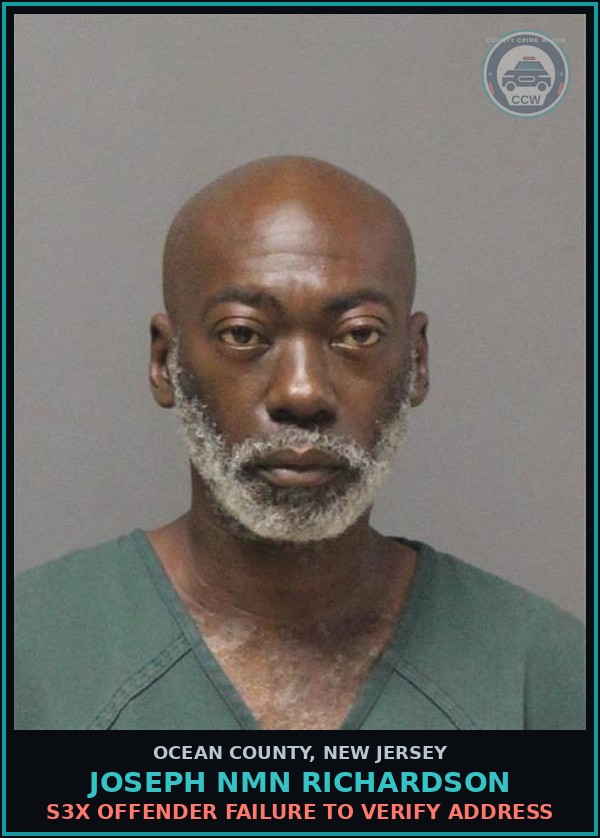 Booking mugshot of JOSEPH NMN RICHARDSON in Ocean County