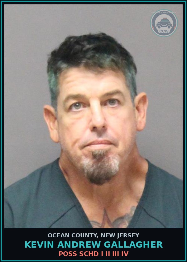 Booking mugshot of KEVIN ANDREW GALLAGHER in Ocean County
