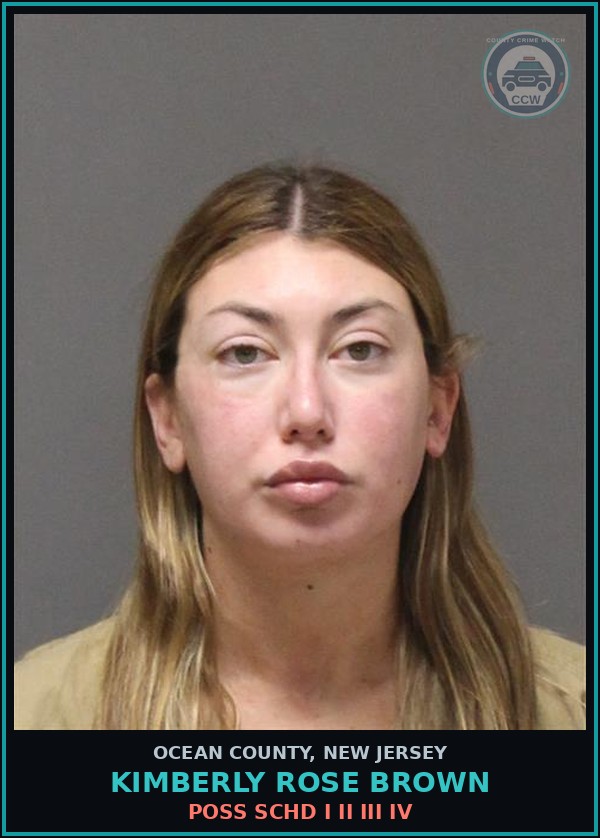 Booking mugshot of KIMBERLY ROSE BROWN in Ocean County