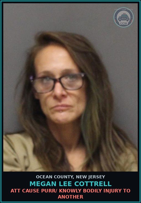 Booking mugshot of MEGAN LEE COTTRELL in Ocean County