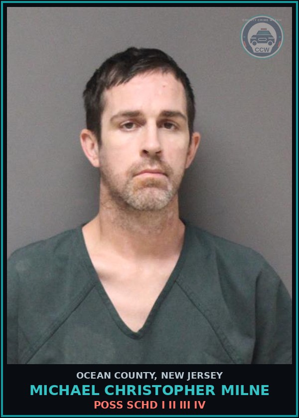Booking mugshot of MICHAEL CHRISTOPHER MILNE in Ocean County