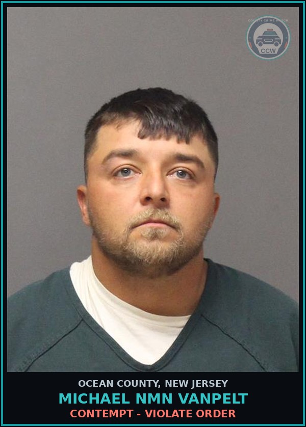 Booking mugshot of MICHAEL NMN VANPELT in Ocean County