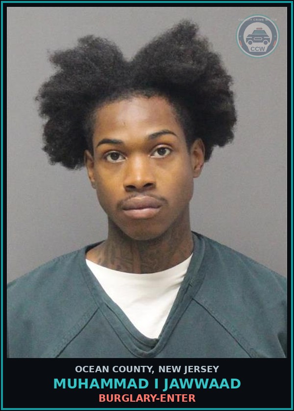 Booking mugshot of MUHAMMAD I JAWWAAD in Ocean County